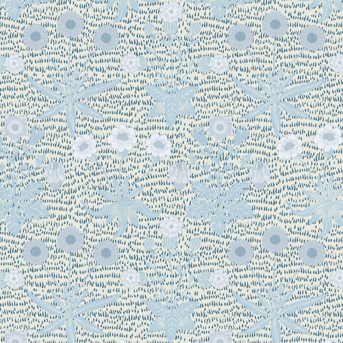 1014 - Daisy Wallpaper - Daisy Pastel Blue by Morris Collections