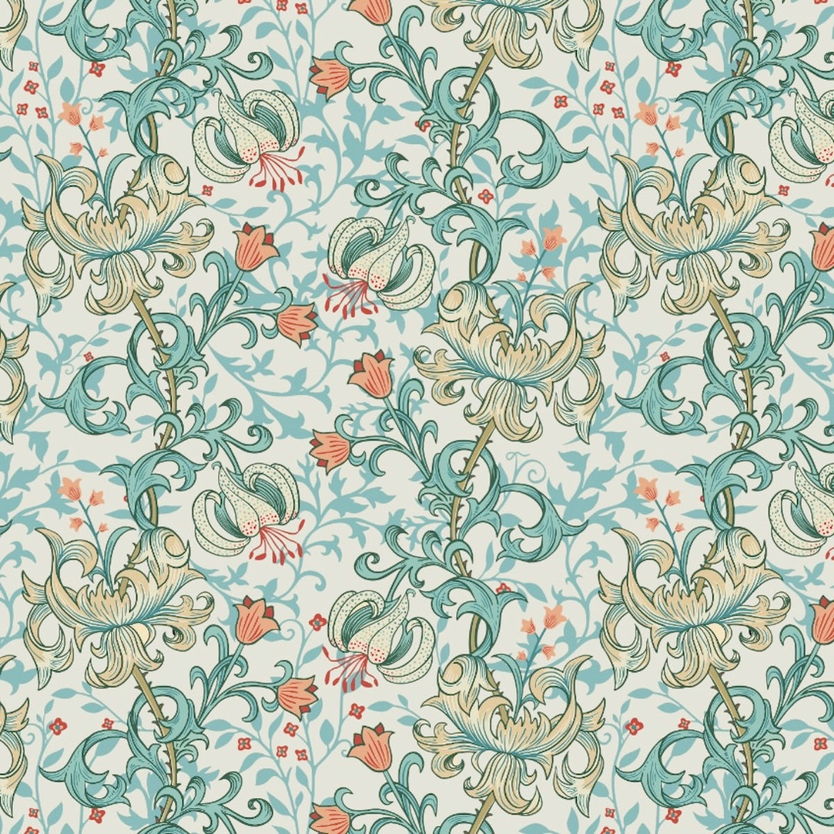 1021 - Golden Lily Wallpaper - Lily Stone by Morris Collections