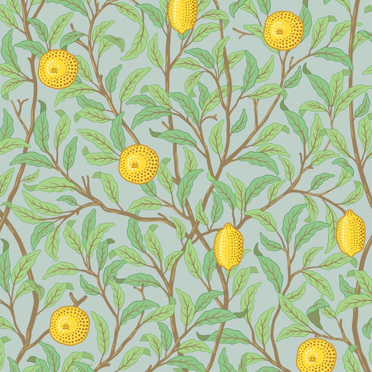 1045 - Lemon Tree Wallpaper - Sky-Blue by Morris Collections