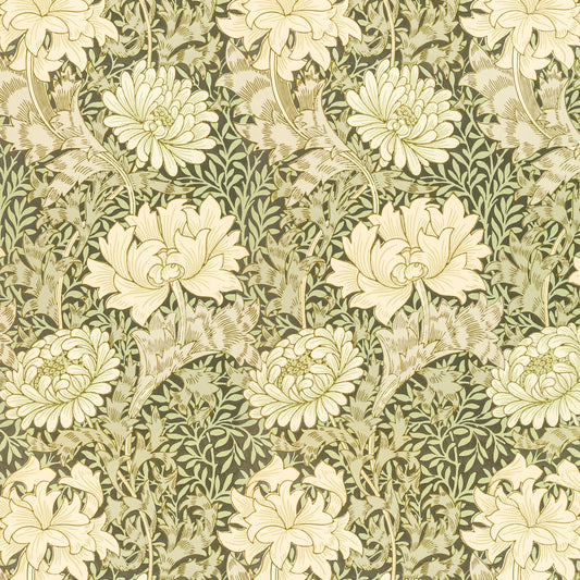 1066 - Chrysanthemum Wallpaper - Sage by Morris Collections