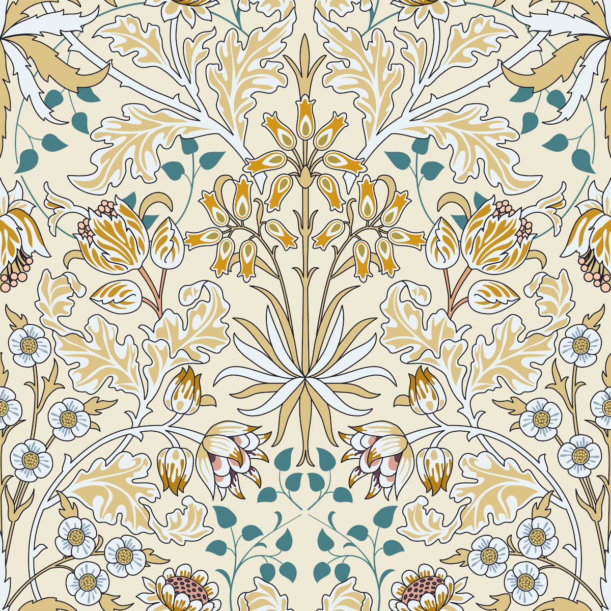 1080 - Woodland Wallpaper - Woodland Cream by Morris Collections