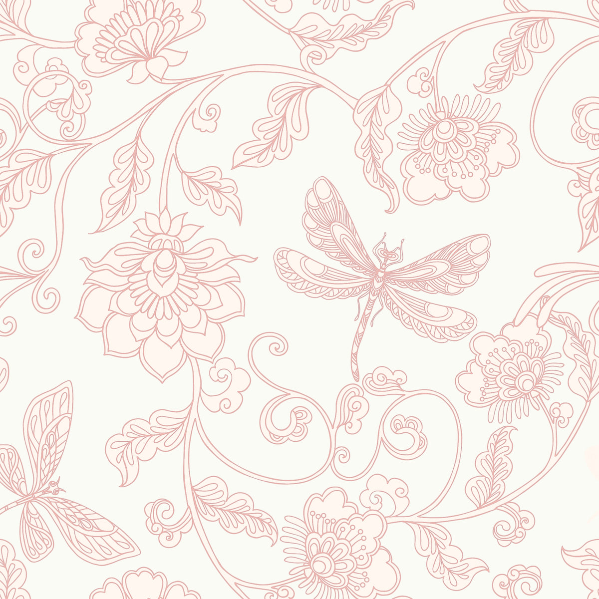 1134 - Dragonfly Wallpaper - Fuschia by Morris Collections