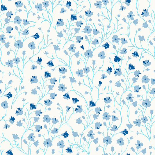 1140 - Forget Me Not Wallpaper - Light Blue by Morris Collections