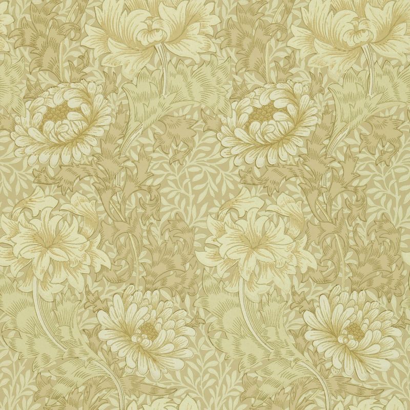 Chrysanthemum Wallpaper - Ivory/Canvas - DJA1CY103 - Morris & Co - Premier Wallcovering