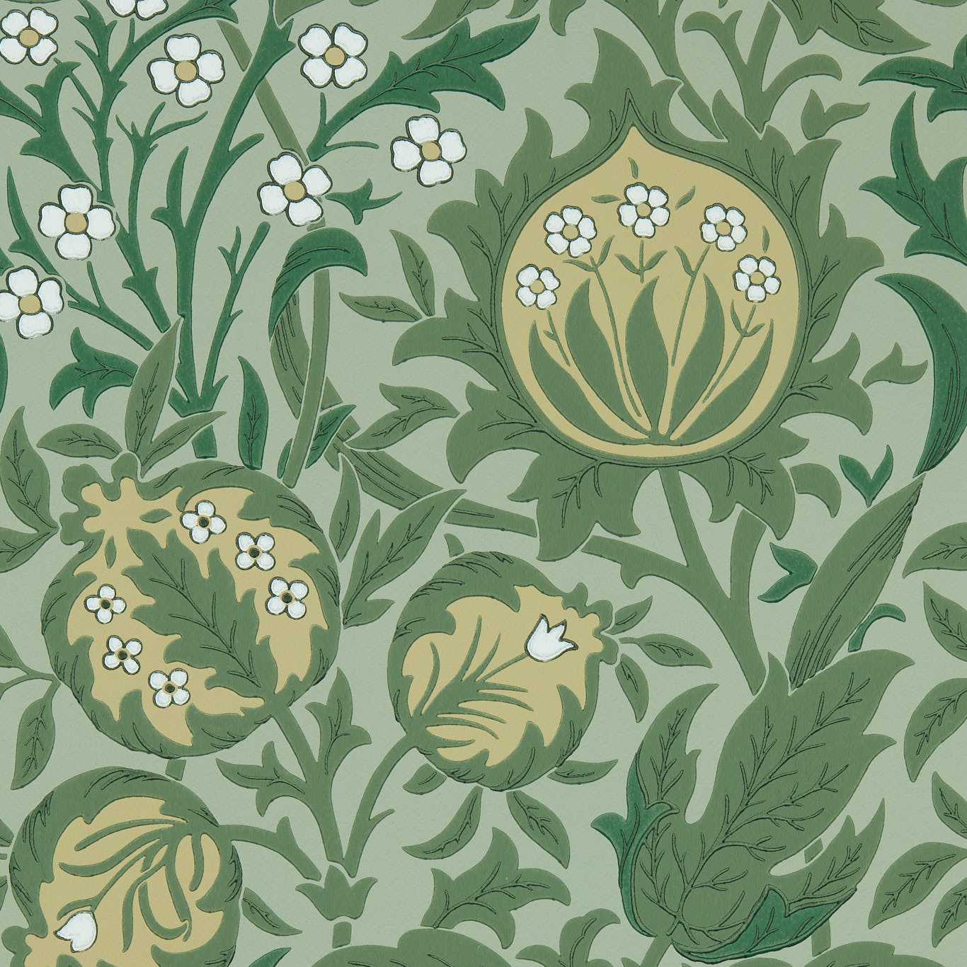 Elmcote Wallpaper - Herball - 217201 - Morris & Co - Premier Wallcovering