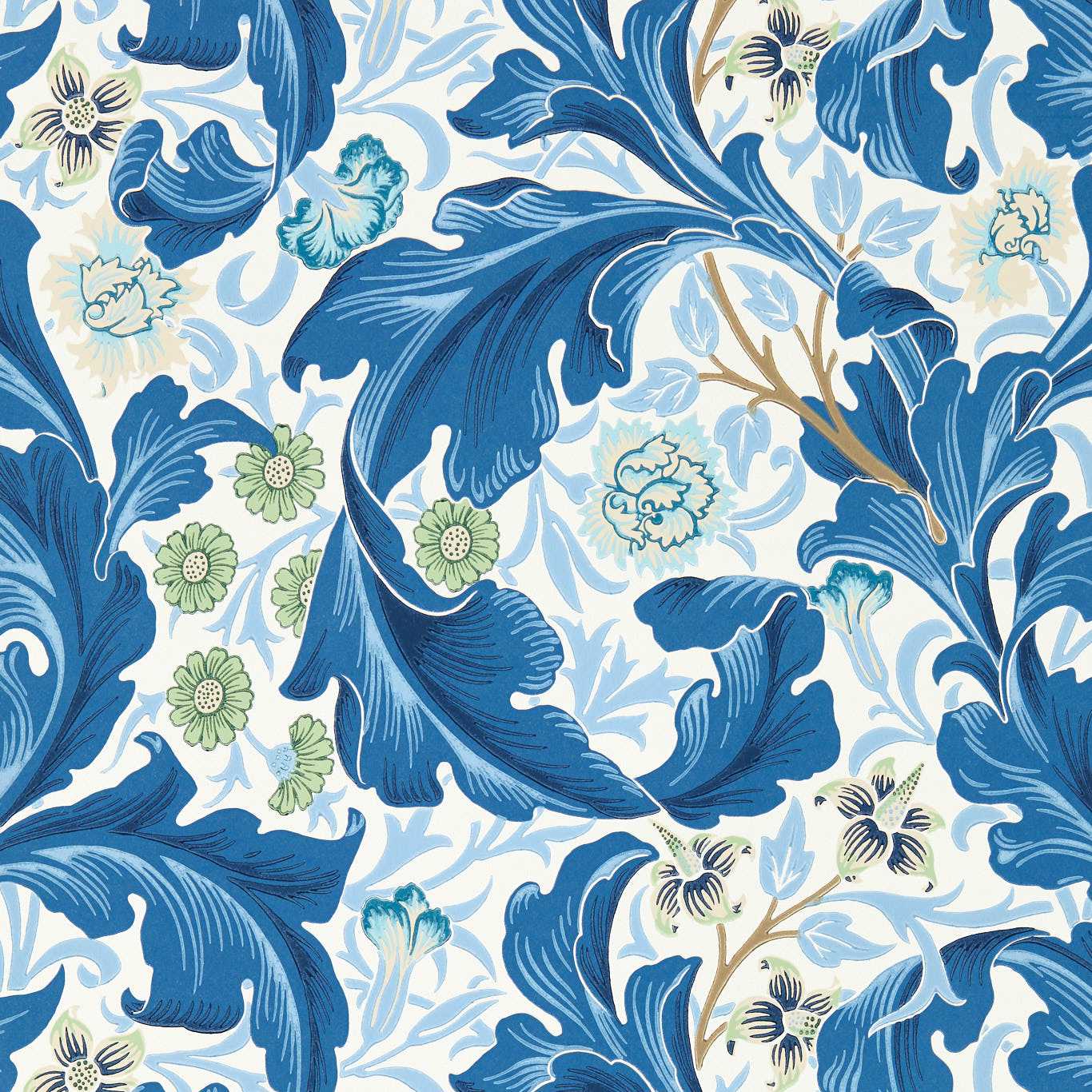 Leicester Wallpaper - Paradise Blue - 217335 - Morris & Co - Premier Wallcovering