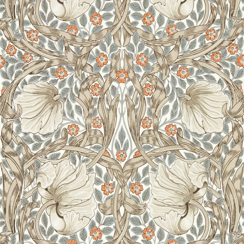 Pimpernel Wallpaper - Linen/Coral - 217364 - Morris & Co - Premier Wallcovering