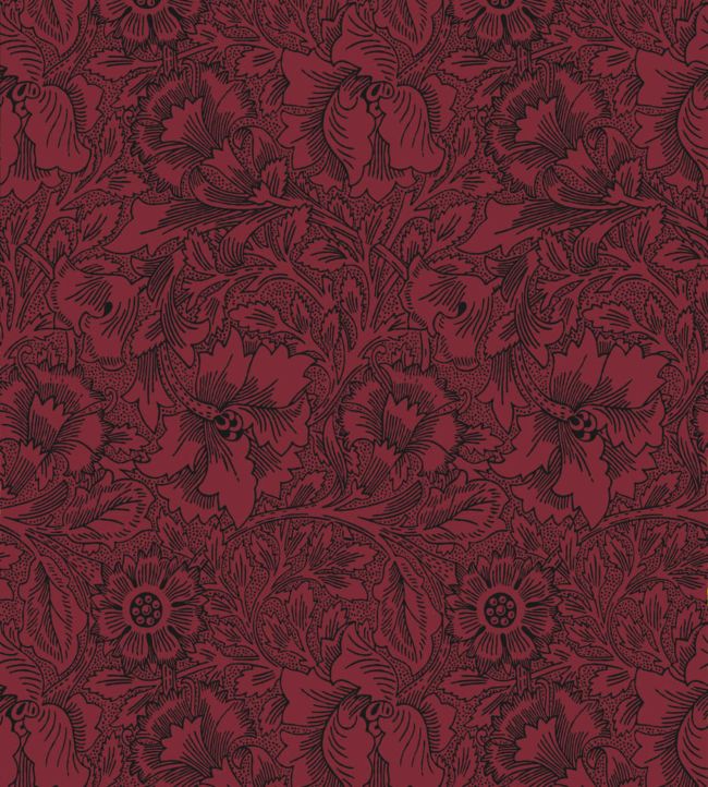 Poppy Wallpaper - Claret - 216956 - Morris & Co - Premier Wallcovering