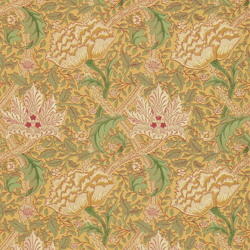 Windrush Wallpaper - Gold/Thyme - DMI1W6102 - Morris & Co - Premier Wallcovering