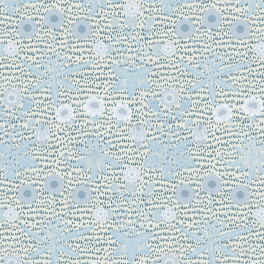 1014 - Daisy Wallpaper - Daisy Pastel Blue by Morris Collections