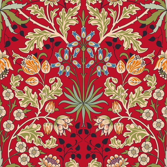 1082 - Woodland Wallpaper - Woodland Red by Morris Collections