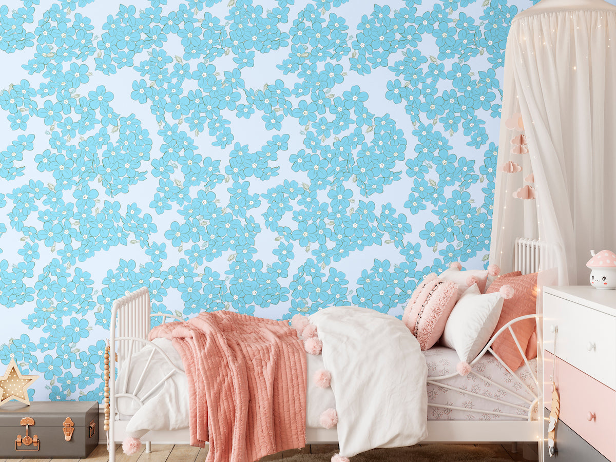 1136 - Anemone Wallpaper - Blue by Morris Collections