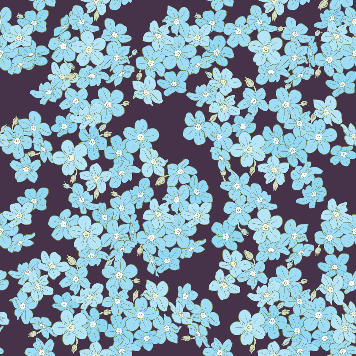 1138 - Anemone Wallpaper - Royal Blue by Morris Collections