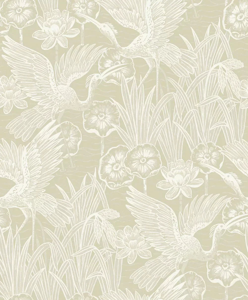 Floral Heron Peel & Stick Wallpaper