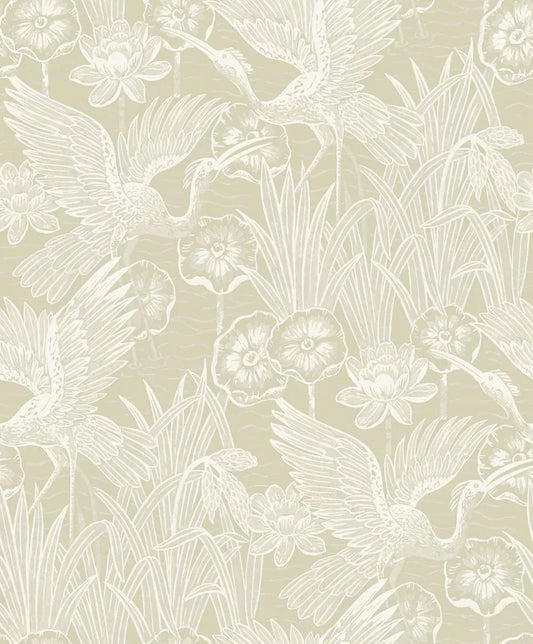Floral Heron Peel & Stick Wallpaper