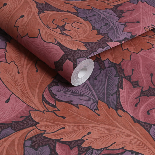 Acanthus Wallpaper - Plum - 124223 - William Morris AH - Premier Wallcovering