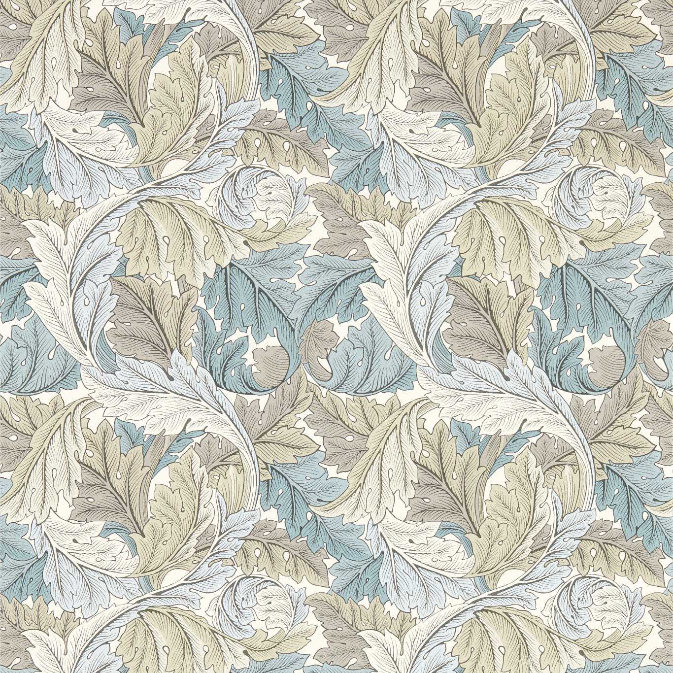 Acanthus Wallpaper - Slate/Dove - Clarke & Clarke - W0175/03 - Premier Wallcovering