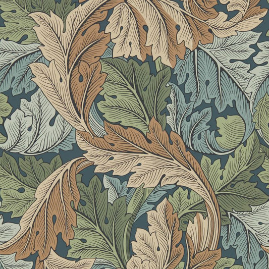 Acanthus Wallpaper - Slate Blue/Thyme - 216440 - Morris & Co - Premier Wallcovering