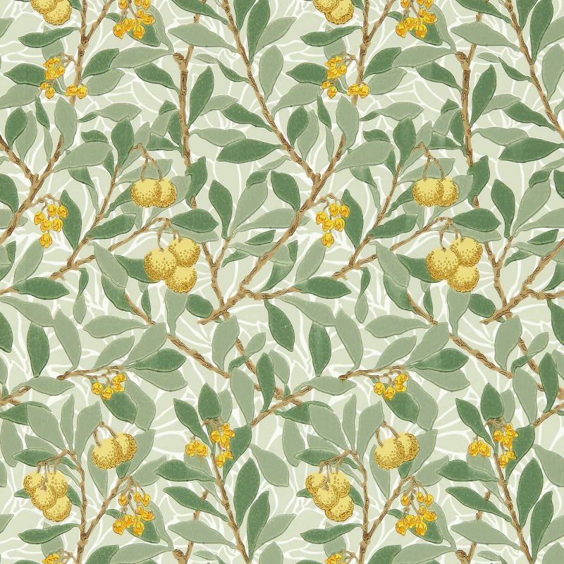 Arbutus Wallpaper - Sage/Lemon - 217356 - Morris & Co - Premier Wallcovering