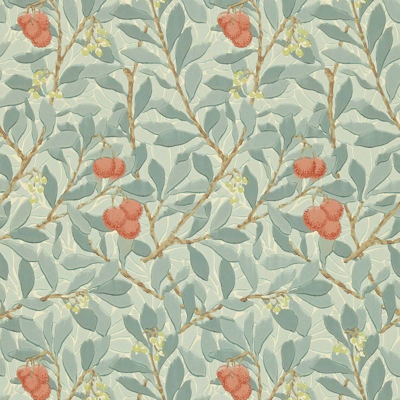 Arbutus Wallpaper - Blue/Pink - DJA1A7102 - Morris & Co - Premier Wallcovering