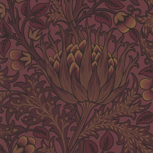 Artichoke Wallpaper - Wine - 210355 - Morris & Co - Premier Wallcovering