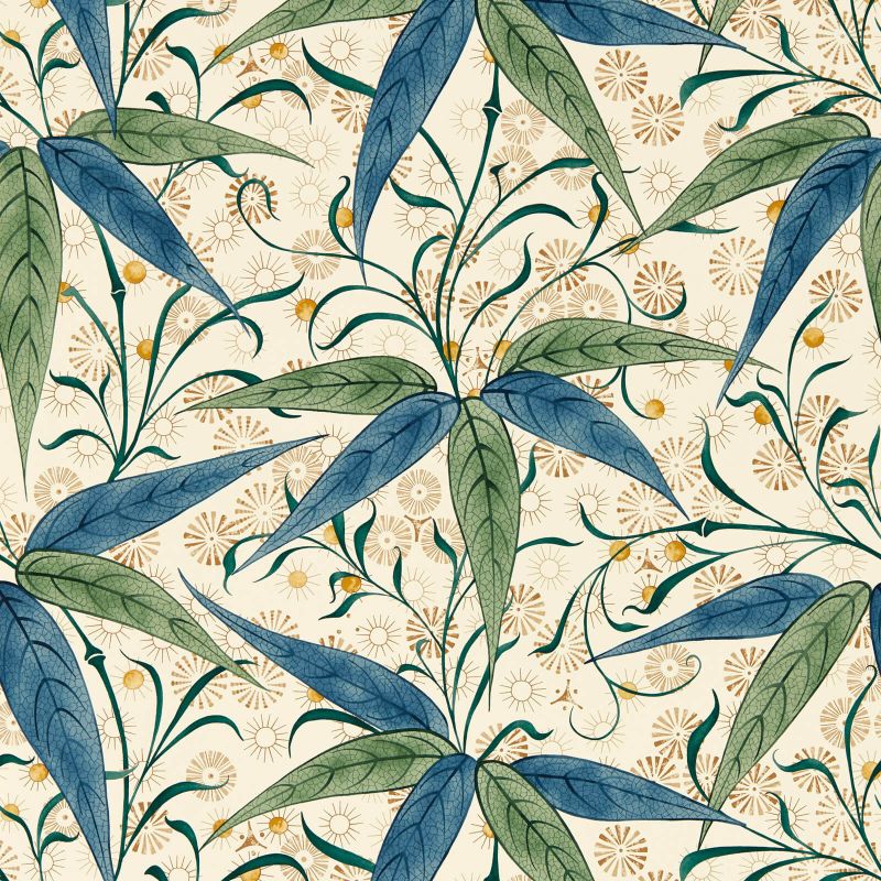 Bamboo Wallpaper - Thyme/Artichoke - 217357 - Morris & Co - Premier Wallcovering