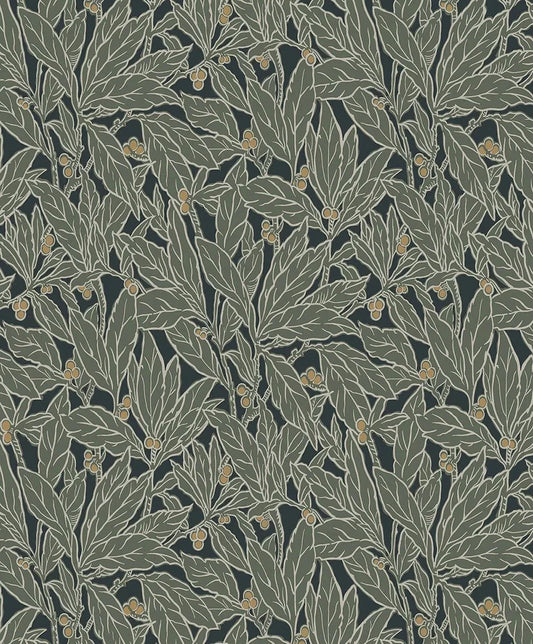 Berry and Leaf Wallpaper - Rosemary - NextWall - NW56004 - Morris Wallpaper