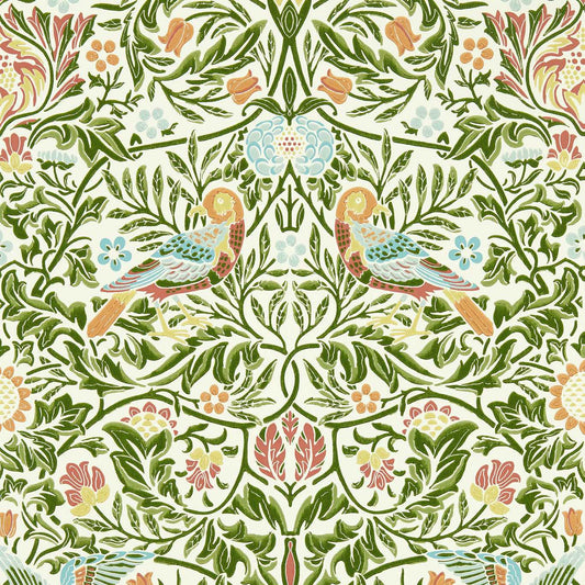Bird Wallpaper - Boughs Green - 217192 - Morris & Co - Premier Wallcovering