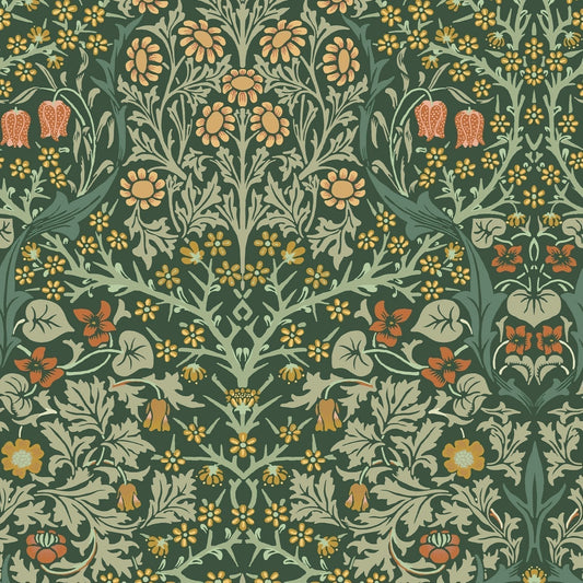 Blackthorn Wallpaper - Deep Green - 124252 - William Morris AH - Premier Wallcovering