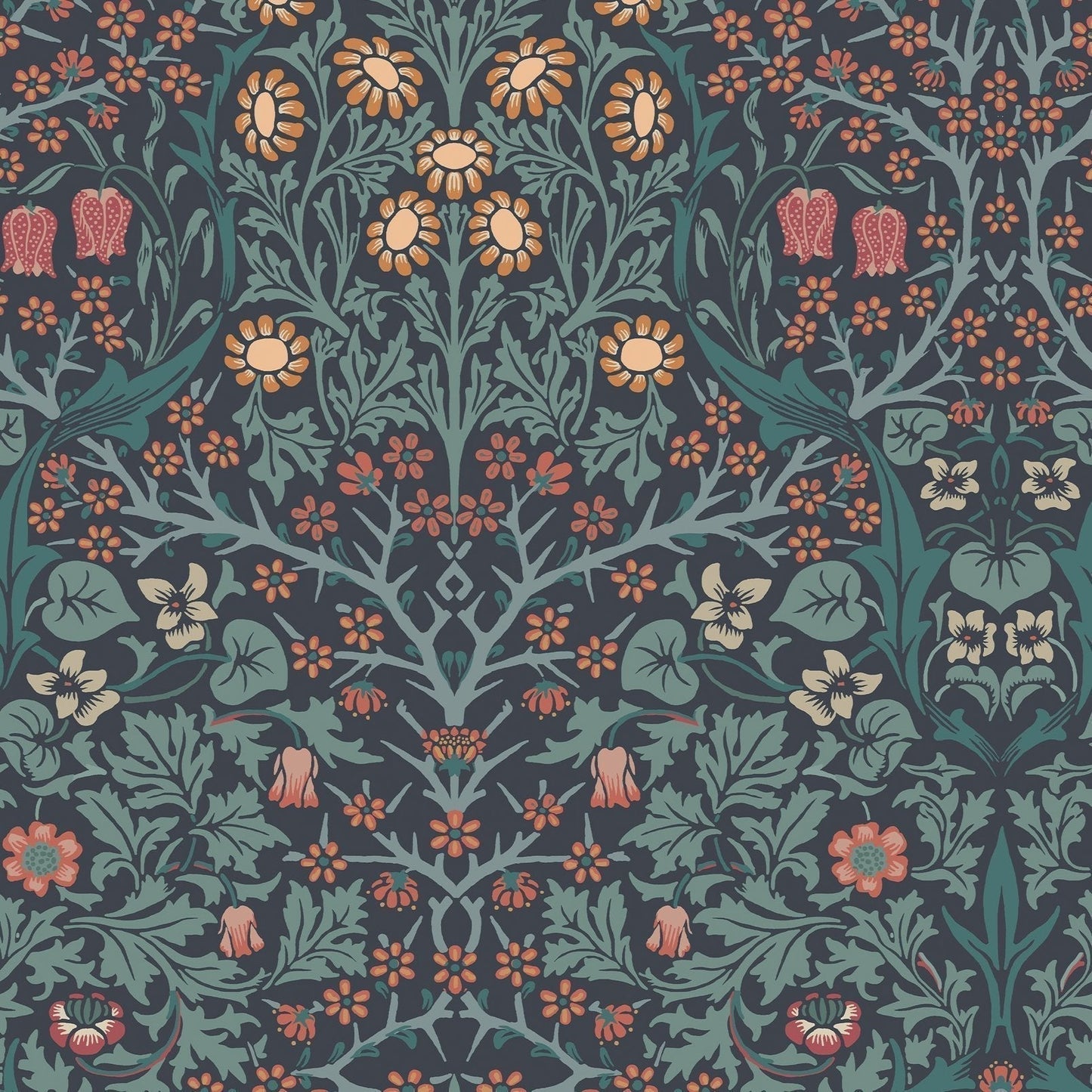 Blackthorn Wallpaper - Navy - 124251 - William Morris AH - Premier Wallcovering