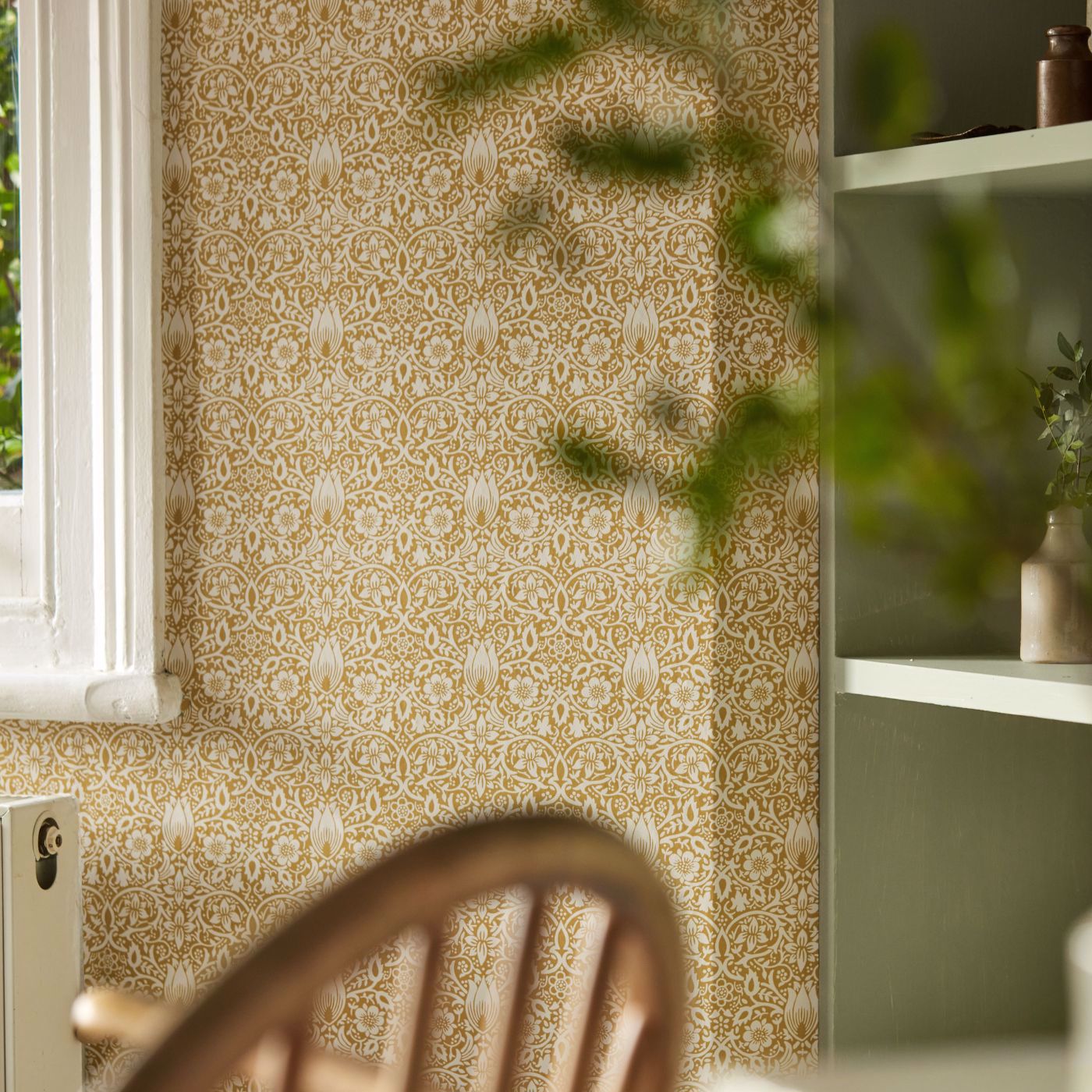 Borage Wallpaper - Sunflower - 217197 - Morris & Co - Premier Wallcovering