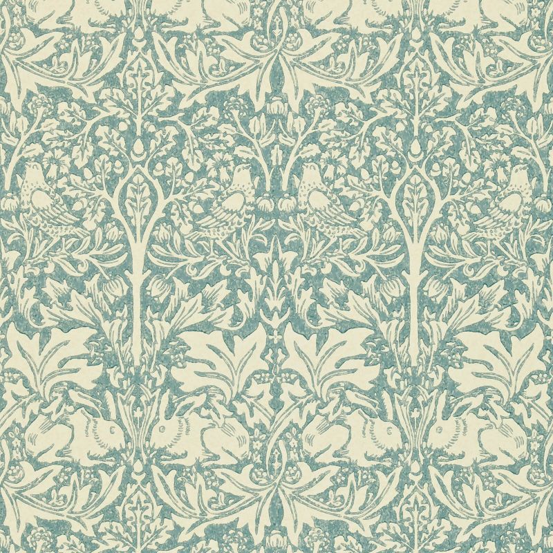 Brer Rabbit Wallpaper - Slate/Vellum - DMORBR103 - Morris & Co - Premier Wallcovering