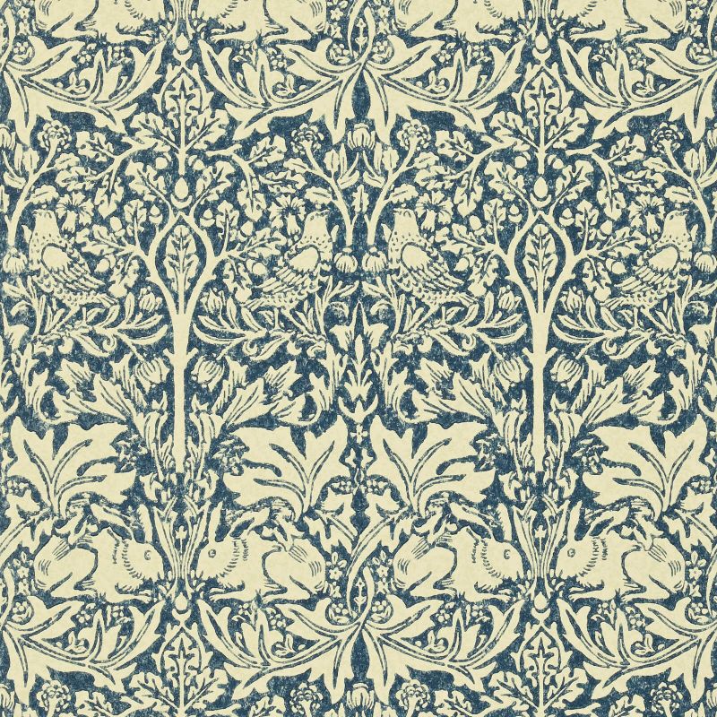 Brer Rabbit Wallpaper - Indigo/Vellum - DMORBR105 - Morris & Co - Premier Wallcovering