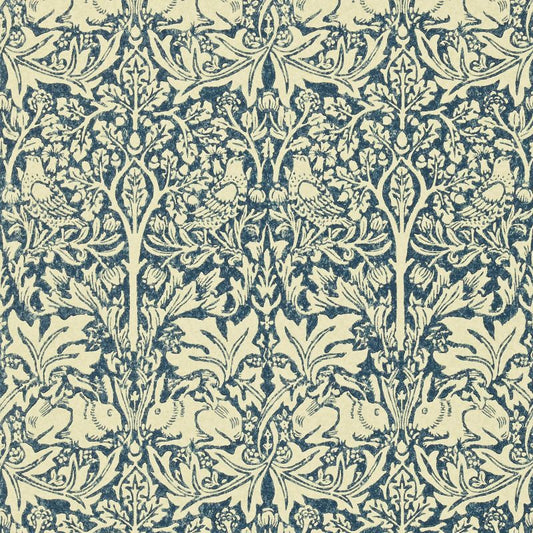 Brer Rabbit Wallpaper - Indigo/Vellum - DMORBR105 - Morris & Co - Premier Wallcovering