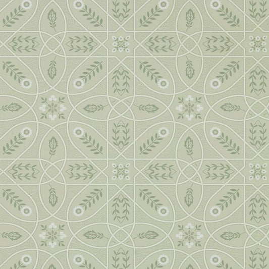 Brophy Trellis Wallpaper - Sage Linen - 216702 - Morris & Co - Premier Wallcovering