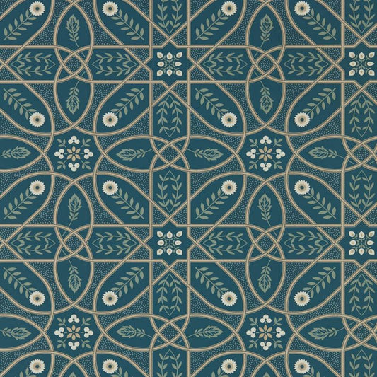 Brophy Trellis Wallpaper - Deep Teal - 216699 - Morris & Co - Premier Wallcovering