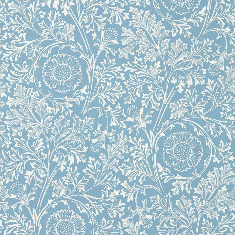 Chamomile Wallpaper - China Blue - Morris & Co - 217588 - Premier Wallcovering