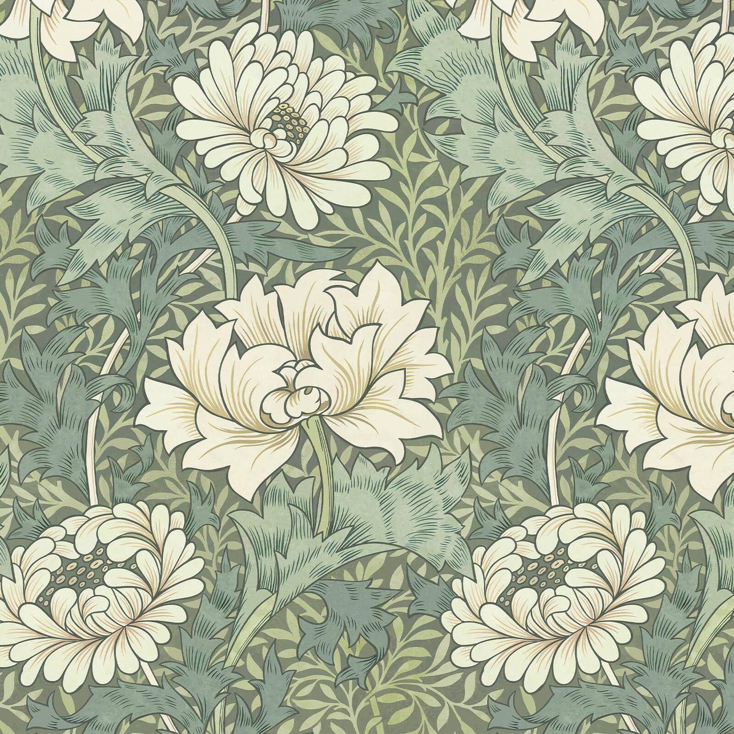 Chrysanthemum Magna Wallpaper - Sap - House of Hackney - 1 - WA - CHM - DI - SAP - XXX - Premier Wallcovering