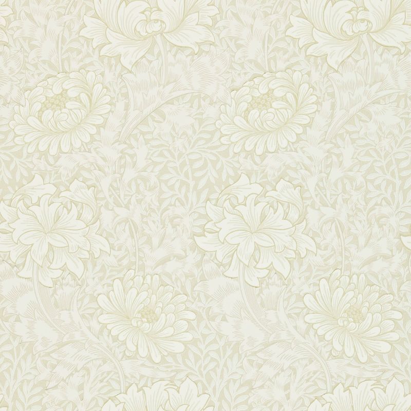 Chrysanthemum Wallpaper - Chalk - 212546 - Morris & Co