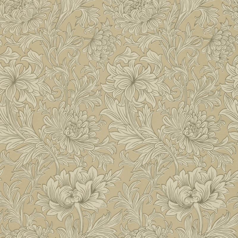 Chrysanthemum Toile Wallpaper - Ivory/Gold - DMOWCH103 - Morris & Co - Premier Wallcovering