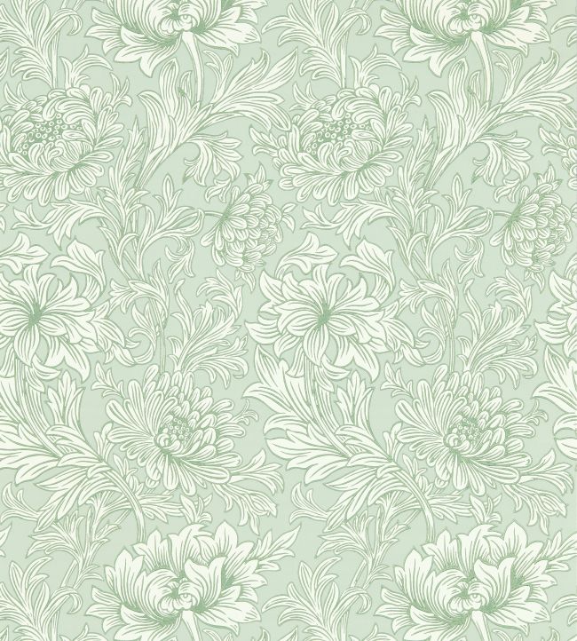 Chrysanthemum Toile Wallpaper - Willow - 217069 - Morris & Co - Premier Wallcovering