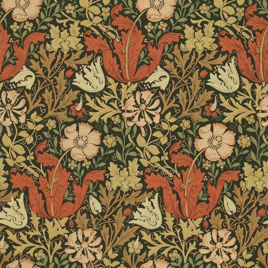 Compton Wallpaper - Brown/Orange - DGW196101 - Morris & Co - Premier Wallcovering