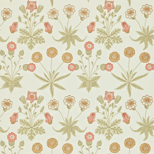 Daisy Wallpaper - Coral/Manilla - 212560 - Morris & Co - Premier Wallcovering