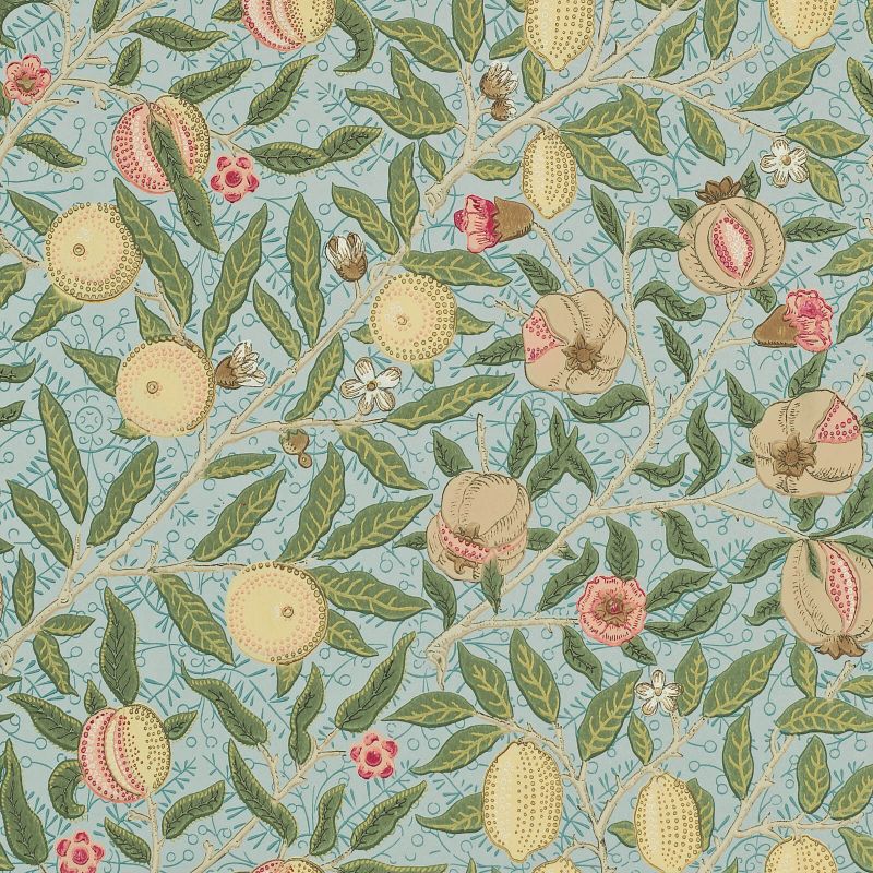 Fruit Wallpaper - Slate/Thyme - 210396 - Morris & Co - Premier Wallcovering