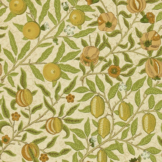 Fruit Wallpaper - Lime/Green/Tan - DGW1FU102 - Morris & Co - Premier Wallcovering