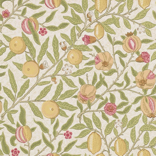 Fruit Wallpaper - Limestone/Artichoke - 210395 - Morris & Co - Premier Wallcovering
