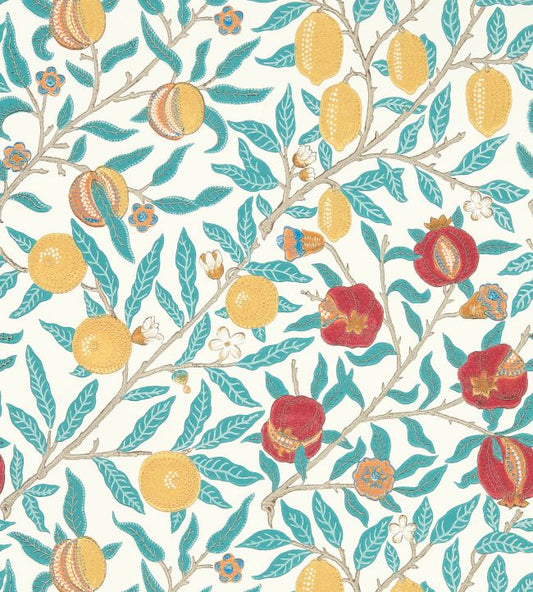 Fruit Wallpaper - Green Indigo/Madder - 217085 - Morris & Co - Premier Wallcovering