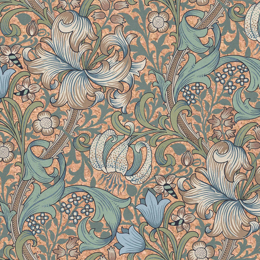 Golden Lily Cork Wallpaper - Moonstone - House of Hackney - 1 - WA - GOL - CR - MOO - XXX - Premier Wallcovering
