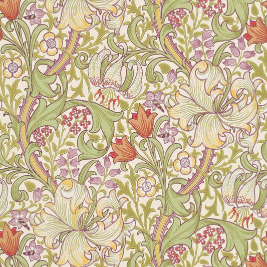 Golden Lily Wallpaper - Olive/Russet - 210399 - Morris & Co - Premier Wallcovering