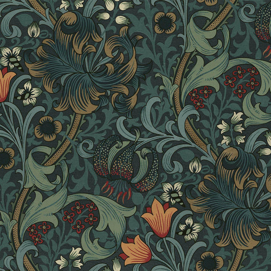Golden Lily Wallpaper - Midnight - House of Hackney - 1 - WA - GOL - DI - NVY - XXX - Premier Wallcovering